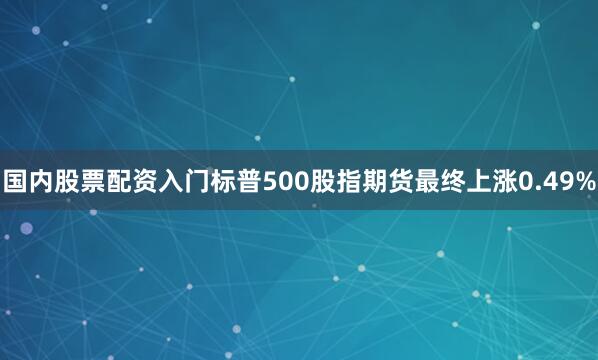 国内股票配资入门标普500股指期货最终上涨0.49%